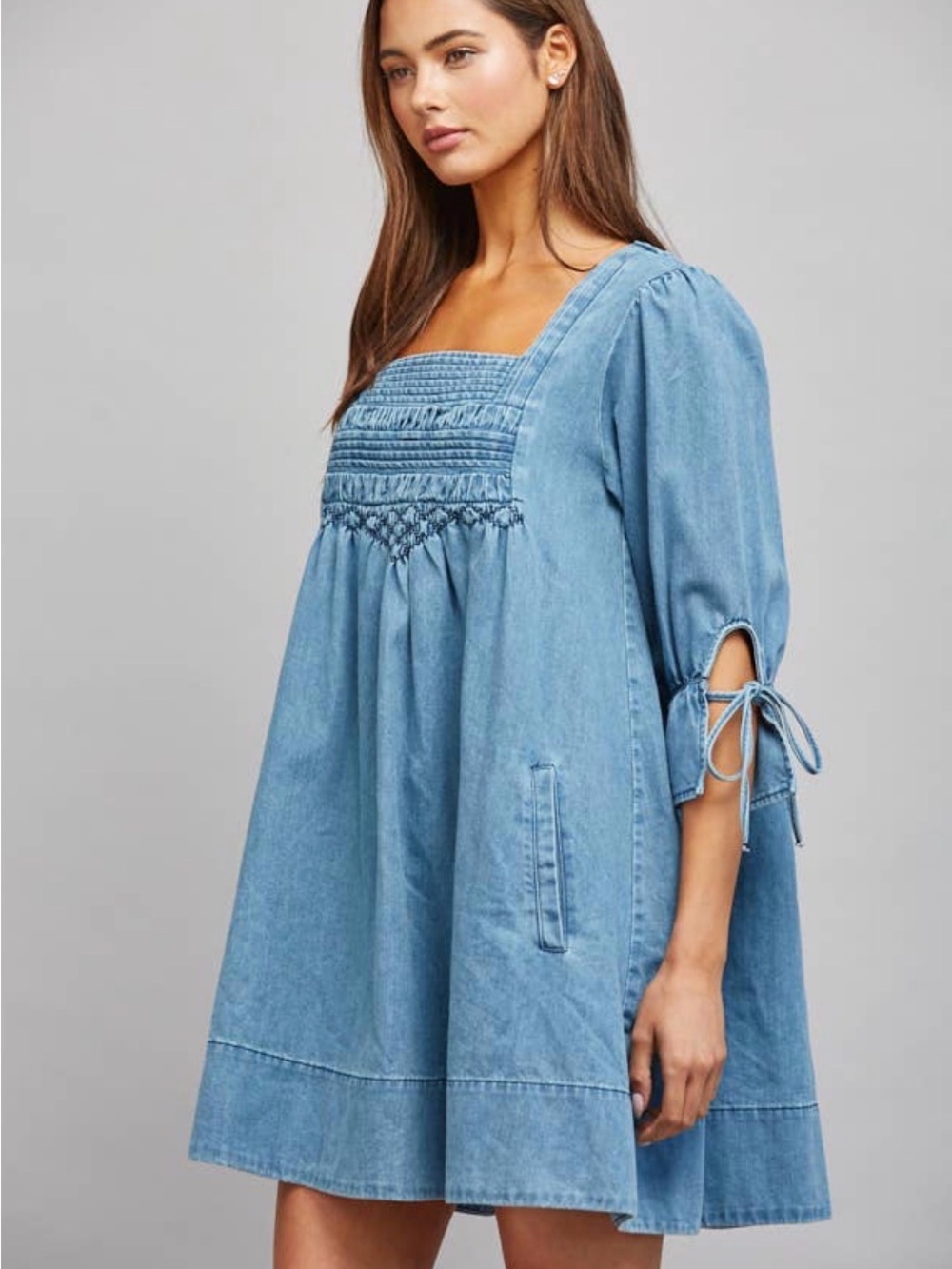 Free People Sonora Denim Mini Dress - Picture 3 of 9